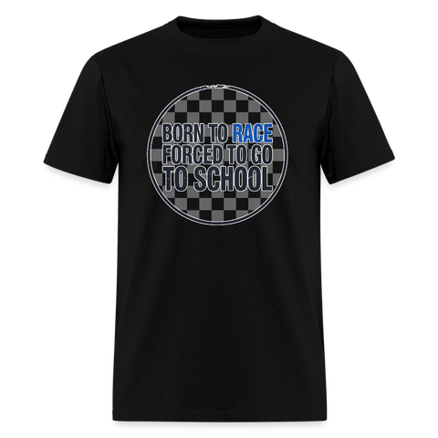 Born to Race Circle | Blue | Adult T-Shirt - black