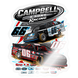 Campbell & Sons Racing | 2026 | Kiss-Cut Vinyl Decal 2 - transparent glossy