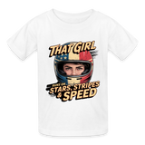 That Girl Runs On Stars Stripes & Speed | Youth T-Shirt - white