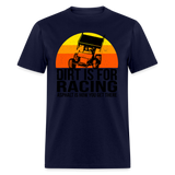 Dirt Is For Racing Sprint Car Black Text | FSR Merch | Adult T-Shirt - navy