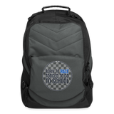 Born To Race Circle | Blue | Computer Backpack - charcoal