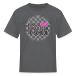 Born to Race Circle | Pink | Youth T-Shirt - charcoal