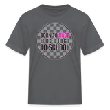 Born to Race Circle | Pink | Youth T-Shirt - charcoal