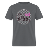 Born to Race Circle | Pink | Adult T-Shirt - charcoal