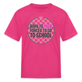 Born to Race Circle | Pink | Youth T-Shirt - fuchsia