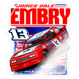 James Dale | Embry Racing | 2026 | Kiss-Cut Vinyl Decal 2 - transparent glossy