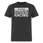 Warning May Talk About Racing | FSR Merch | Adult Shirt - heather black