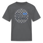 Born to Race Circle | Blue | Youth T-Shirt - charcoal