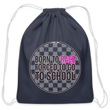 Born To Race Circle | Pink | Cotton Drawstring Bag - navy