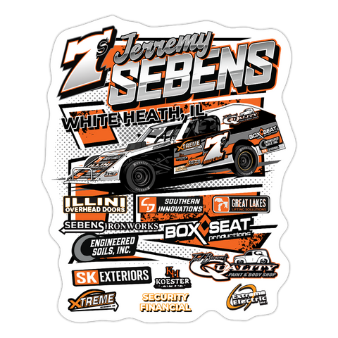 Jerremy Sebens | 2025 |  Kiss-Cut Vinyl Decal 2 - white matte