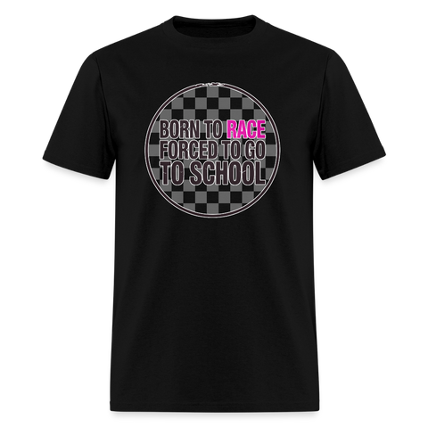 Born to Race Circle | Pink | Adult T-Shirt - black