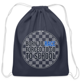 Born To Race Circle | Blue | Cotton Drawstring Bag - navy