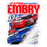Embry Racing | 2026 | Kiss-Cut Vinyl Decal 2 - white glossy