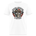 Full Throttle Skull | Stars Stripes & Speed | Adult T-Shirt - white