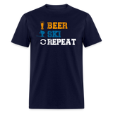 Beer Ski Repeat | Adult T-Shirt - navy