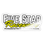Five Star Racewear | Kiss-Cut Vinyl Decal - white glossy