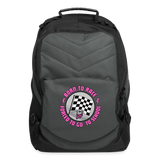 Born To Race | That Girl | Computer Backpack - charcoal