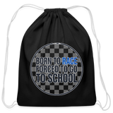 Born To Race Circle | Blue | Cotton Drawstring Bag - black
