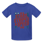 Stars Stripes & Speed Block Logo | Youth T-Shirt - royal blue
