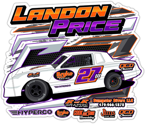 Landon Price | 2023 | Kiss-Cut Vinyl Decal 2