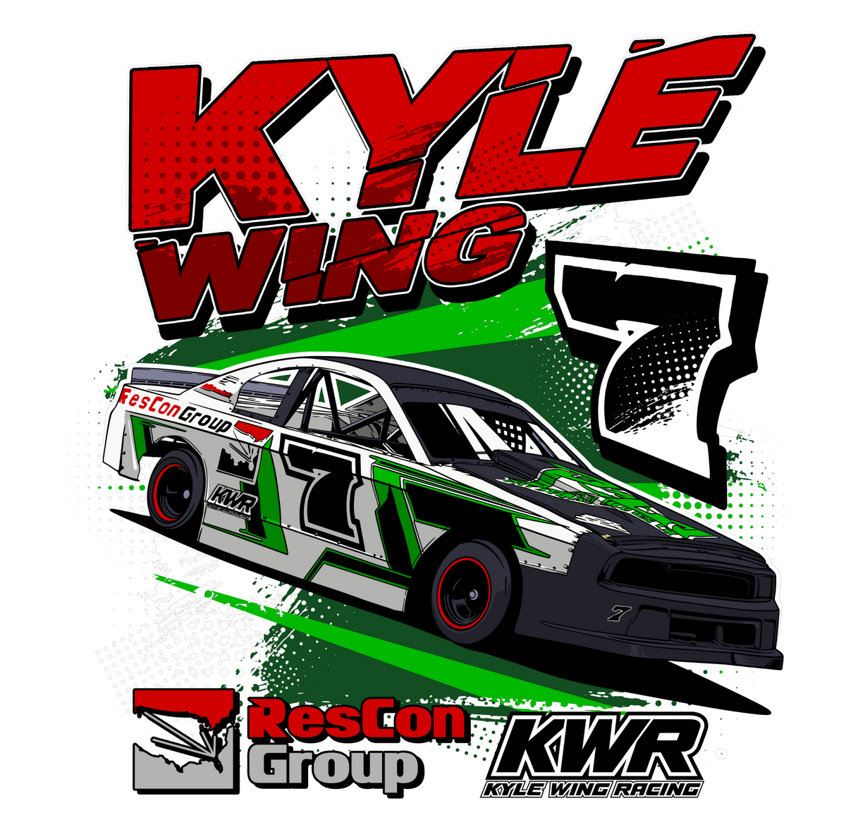 Kyle Wing | 2023 | Kiss-Cut Vinyl Decal 2 – Five Star Racewear