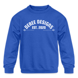 Deree Designs | 2022 | Youth Crewneck Sweatshirt - royal blue