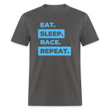 Eat Sleep Race | FSR Merch | Adult T-Shirt - charcoal