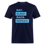 Eat Sleep Race | FSR Merch | Adult T-Shirt - navy