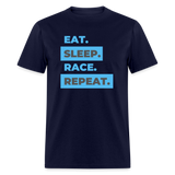 Eat Sleep Race | FSR Merch | Adult T-Shirt - navy