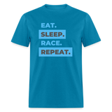 Eat Sleep Race | FSR Merch | Adult T-Shirt - turquoise