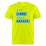 Eat Sleep Race | FSR Merch | Adult T-Shirt - safety green