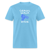 Crawl Walk Ride | FSR Merch | Adult T-Shirt - aquatic blue