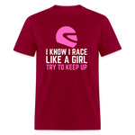 Race Like A Girl | FSR Merch | Adult T-Shirt - dark red