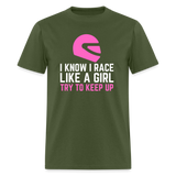 Race Like A Girl | FSR Merch | Adult T-Shirt - military green