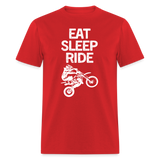 Eat Sleep Ride | FSR Merch | Adult T-Shirt - red