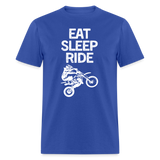 Eat Sleep Ride | FSR Merch | Adult T-Shirt - royal blue