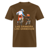 Like Grandpa Like Grandson Dirt Bike | FSR Merch | Adult T-Shirt - brown