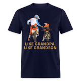 Like Grandpa Like Grandson Dirt Bike | FSR Merch | Adult T-Shirt - navy