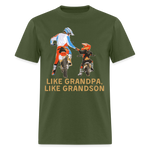 Like Grandpa Like Grandson Dirt Bike | FSR Merch | Adult T-Shirt - military green