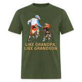 Like Grandpa Like Grandson Dirt Bike | FSR Merch | Adult T-Shirt - military green