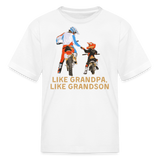 Like Grandpa Like Grandson Dirt Bike | FSR Merch | Youth T-Shirt - white
