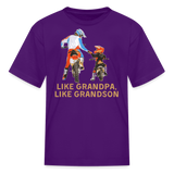 Like Grandpa Like Grandson Dirt Bike | FSR Merch | Youth T-Shirt - purple