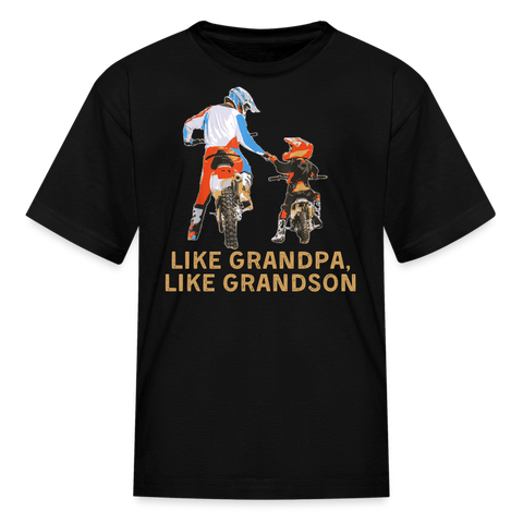 Like Grandpa Like Grandson Dirt Bike | FSR Merch | Youth T-Shirt - black
