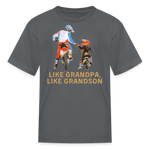Like Grandpa Like Grandson Dirt Bike | FSR Merch | Youth T-Shirt - charcoal