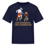 Like Grandpa Like Grandson Dirt Bike | FSR Merch | Youth T-Shirt - navy