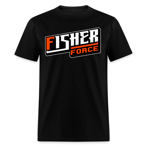 Fisher Force | Orange White | 2023 | Adult T-Shirt - black