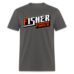 Fisher Force | Orange White | 2023 | Adult T-Shirt - charcoal