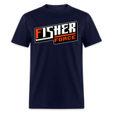 Fisher Force | Orange White | 2023 | Adult T-Shirt - navy