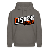 Fisher Force | Orange White | 2023 | Adult Hoodie - asphalt gray