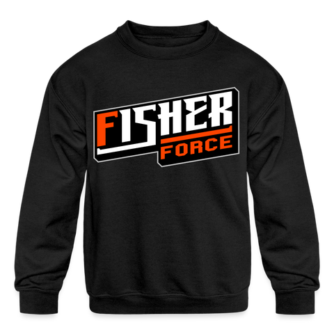 Fisher Force | Orange White | 2023 | Youth Crewneck Sweatshirt - black